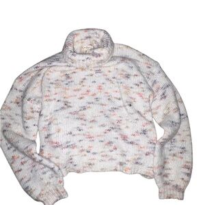 WOMANS chunky knit Multicolor Turtleneck Sweater